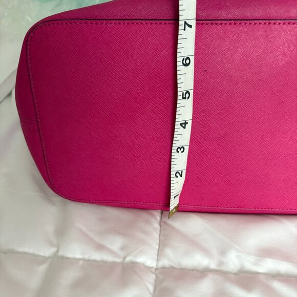 Michael Kors Jet Set Travel Leather Tote Fuschia Pink - Picture 10 of 14